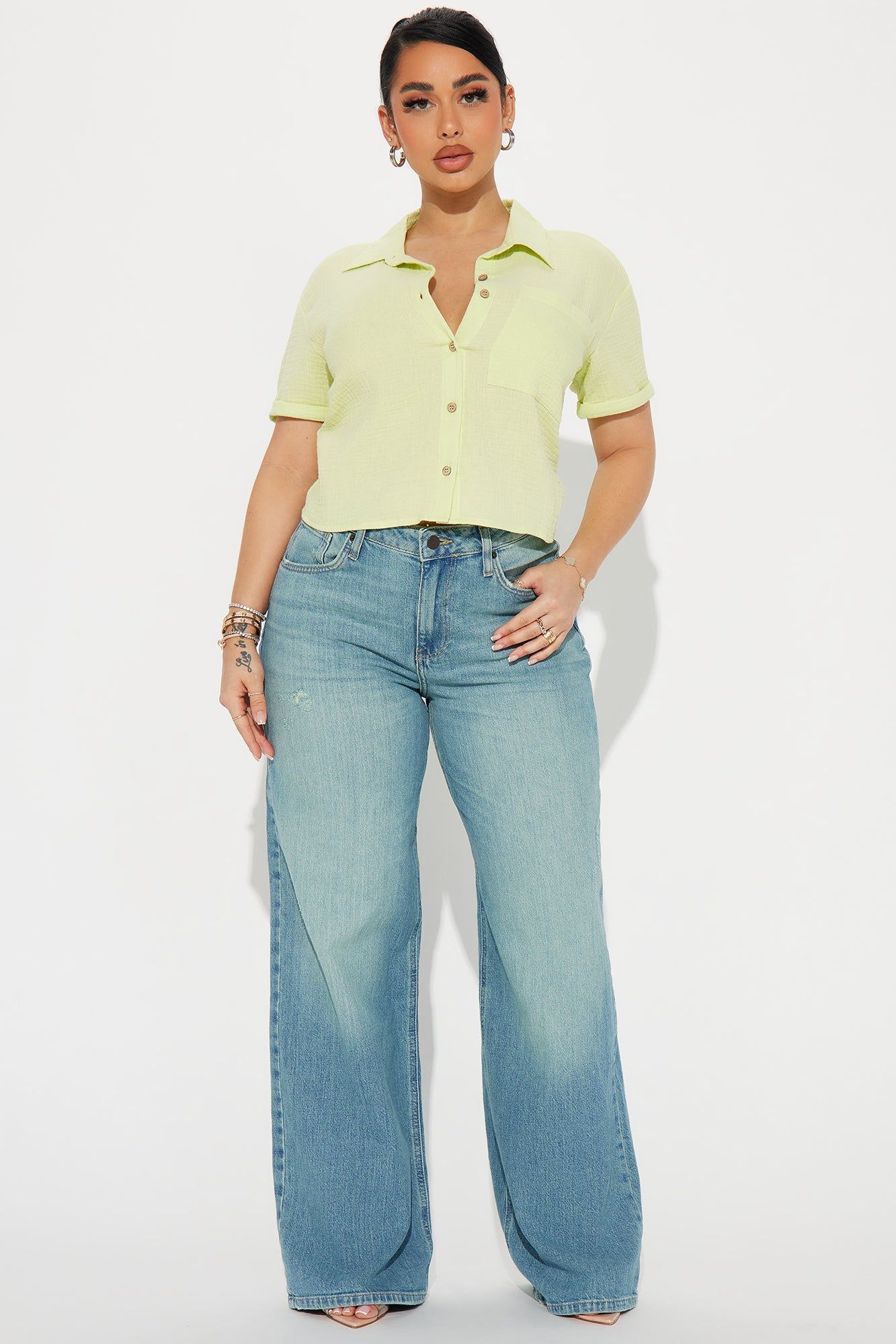 Warm Feeling Gauze Shirt - Green sold by Fashion Nova product image thumbnail 2