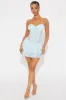 Sweet Pea Lace Micro Mini Dress - Light Blue sold by Fashion Nova
