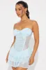 Sweet Pea Lace Micro Mini Dress - Light Blue sold by Fashion Nova