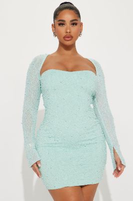 Aliza Pearl Mini Dress - Mint sold by Fashion Nova