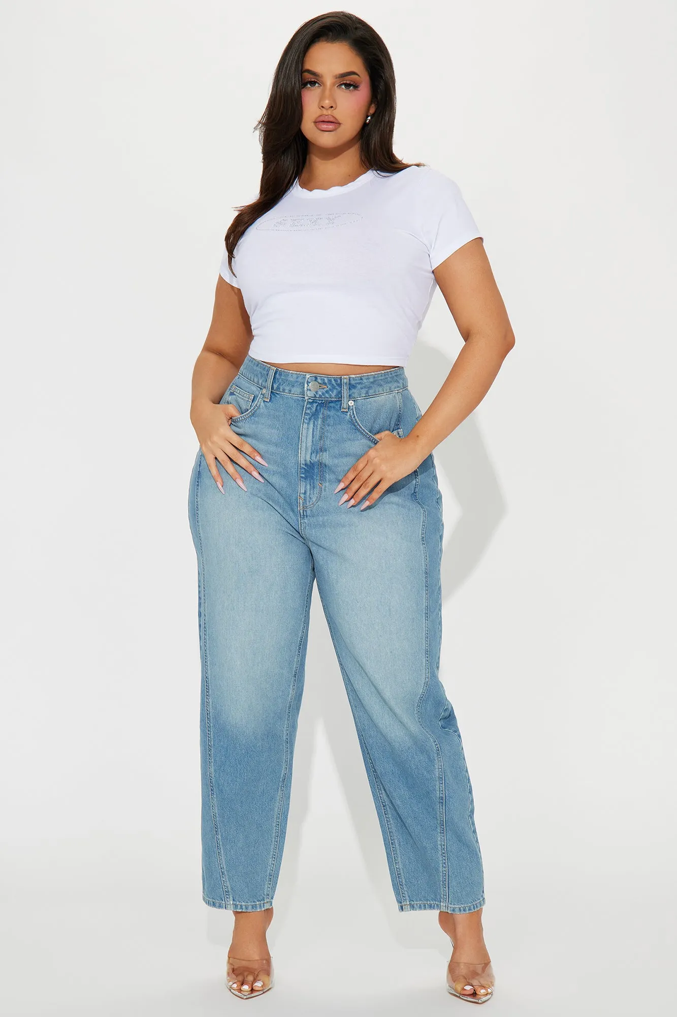 Double Life Tapered Jeans - Light Wash sold by Fashion Nova product image thumbnail 4