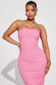 Cayleigh Denim Maxi Dress - Pink sold by Fashion Nova