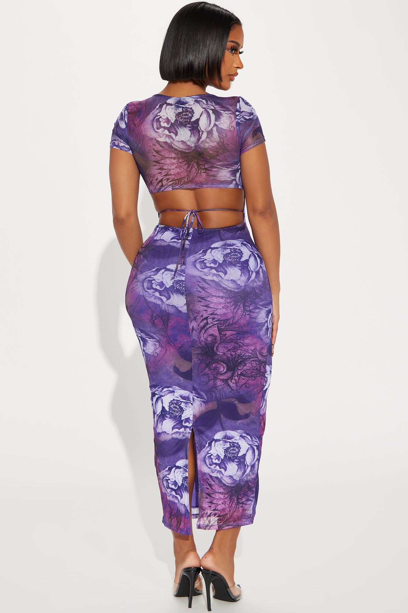 Flourishing Mesh Maxi Dress - Purple sold by Fashion Nova product image thumbnail 3