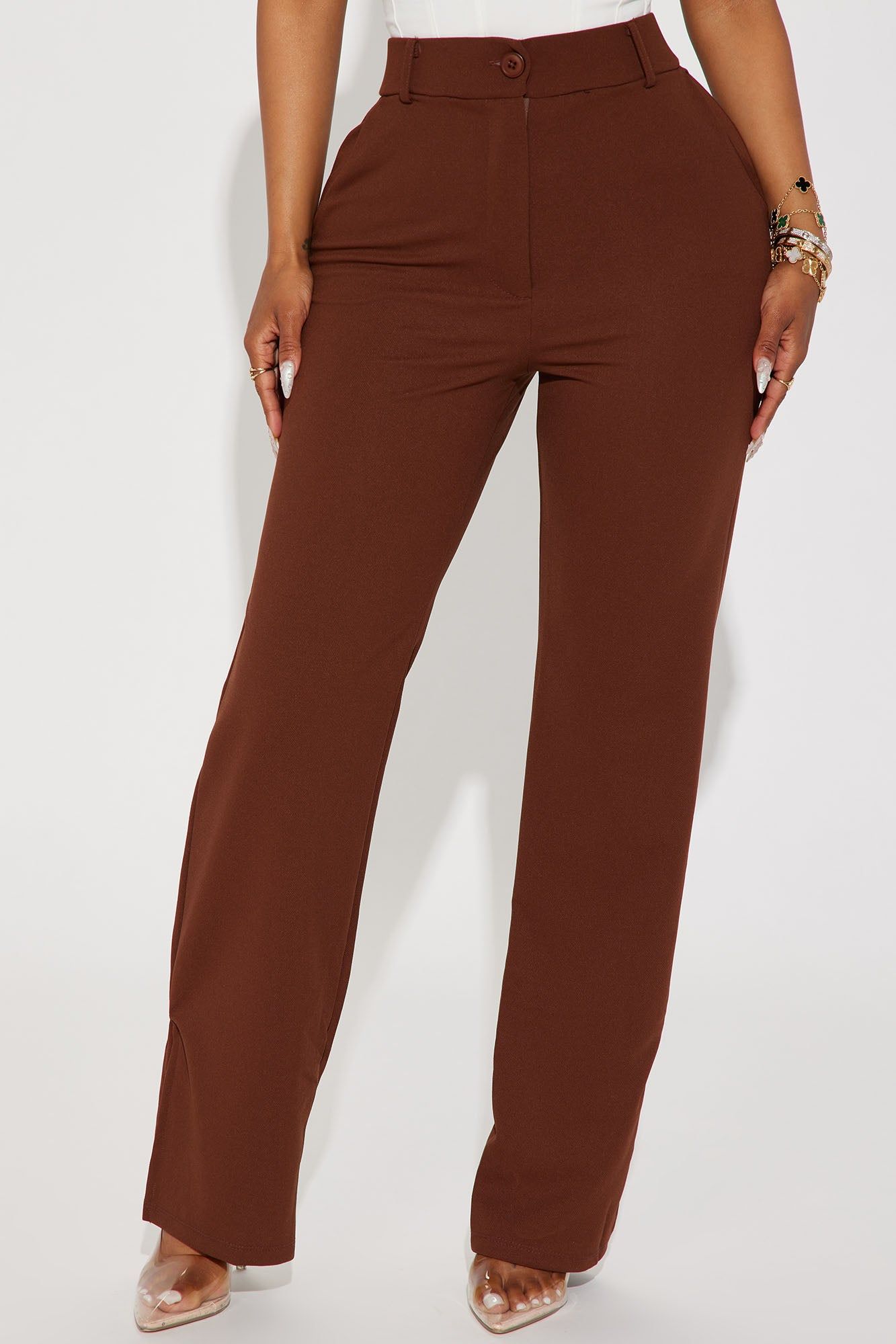 Presley Flare Leg Trouser - Brown sold by Fashion Nova product image thumbnail 2