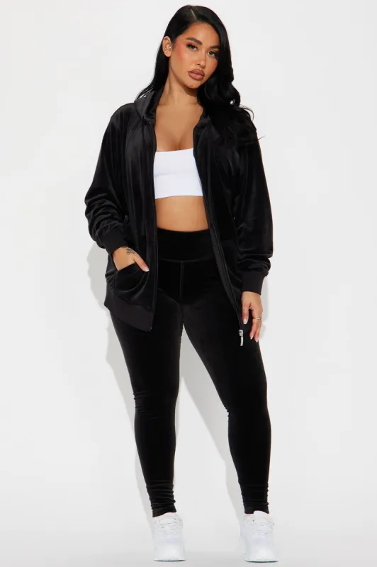 OG Friend Soft Velour Legging Set - Black sold by Fashion Nova