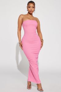 Cayleigh Denim Maxi Dress - Pink sold by Fashion Nova