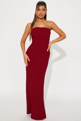 Allison Textured Maxi Dress - Red sold by Fashion Nova