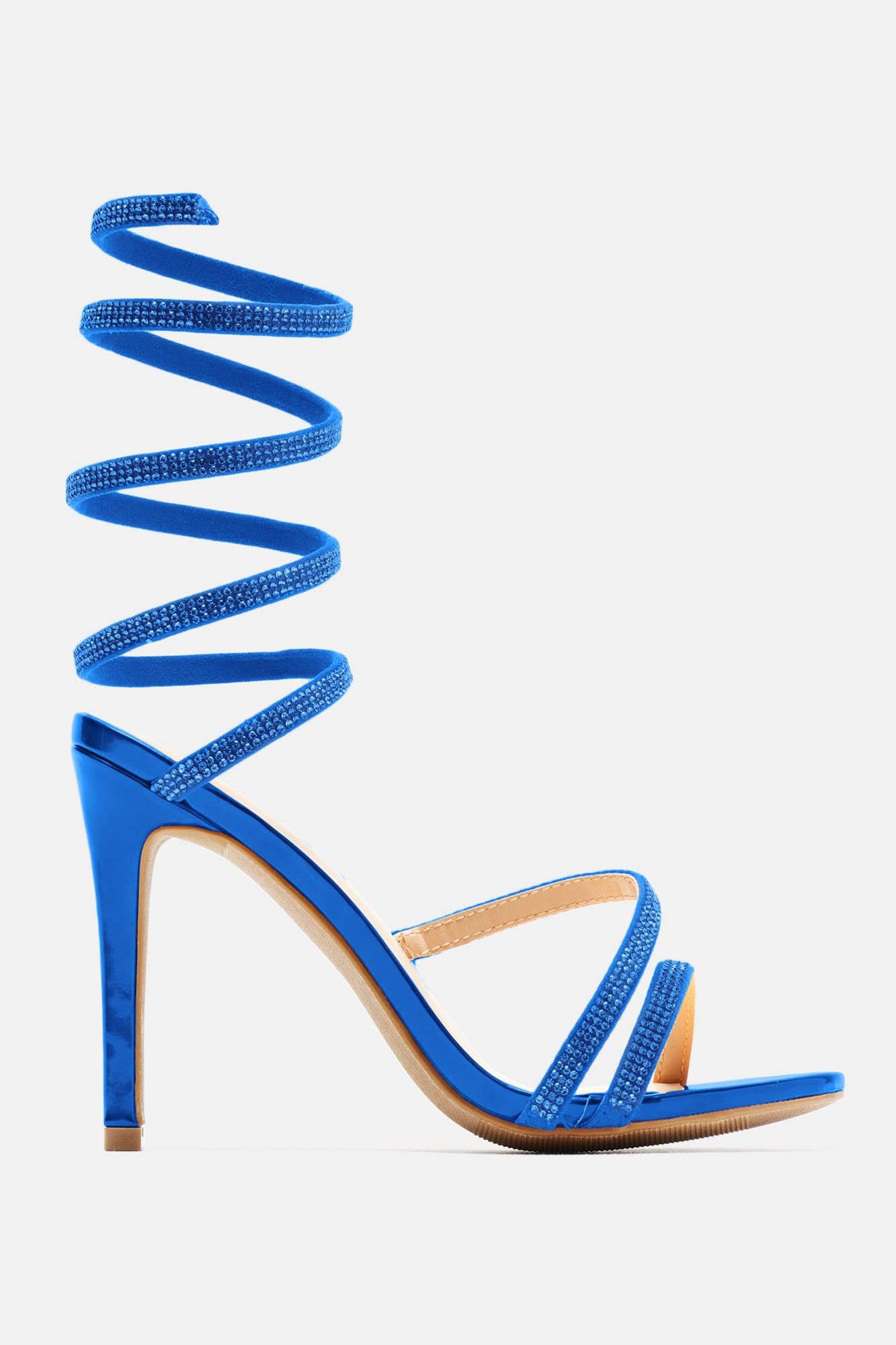 Need To Know Wrap Up Heeled Sandals - Blue sold by Fashion Nova product image thumbnail 4