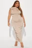 Sofie Ruched Maxi Dress - Sand sold by Fashion Nova