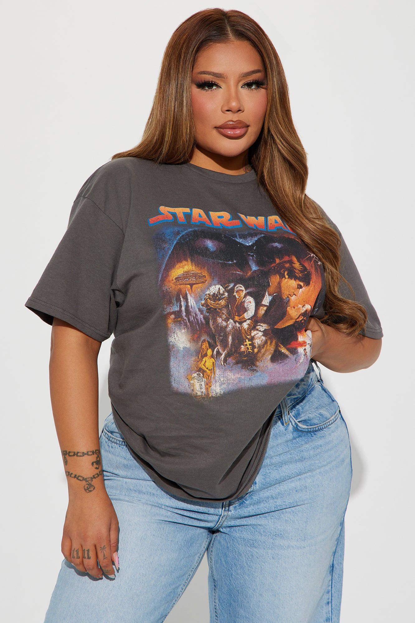 Star Wars Washed Graphic Tee - Black Wash sold by Fashion Nova product image thumbnail 4