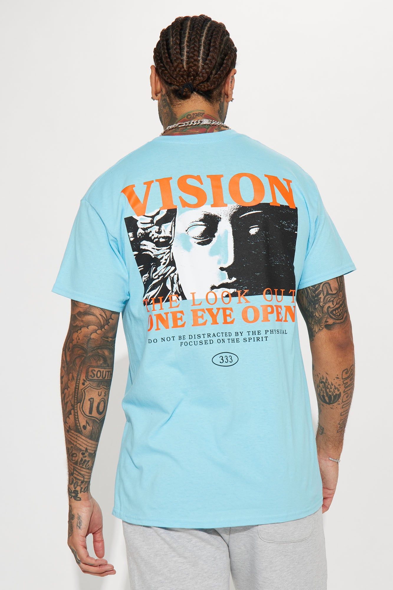 The Look Out Short Sleeve Tee - Blue sold by Fashion Nova