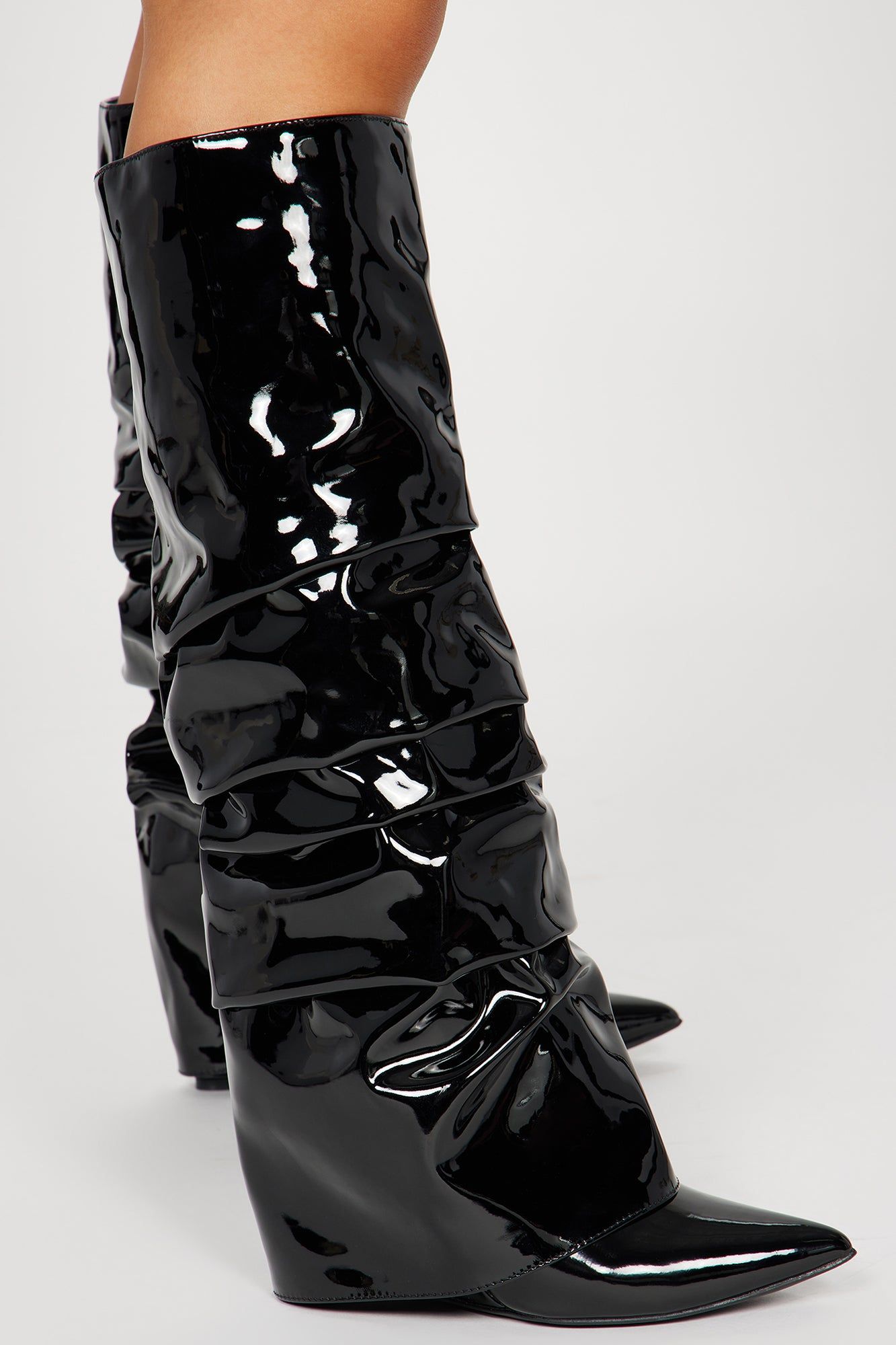 Layla Knee High Overlay Boots - Black sold by Fashion Nova product image thumbnail 4