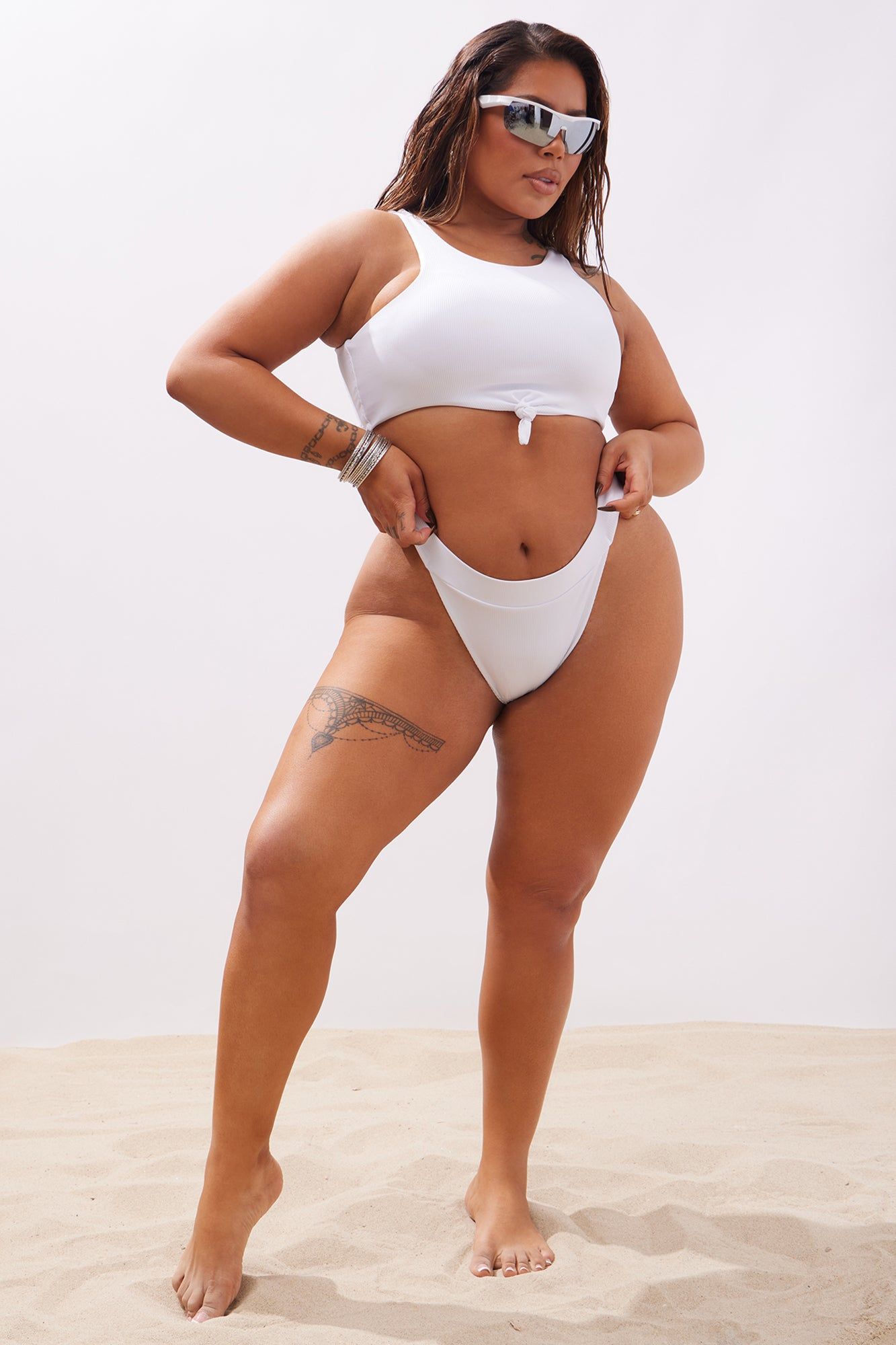 Beach Jog 2 Piece Bikini - White sold by Fashion Nova product image thumbnail 4