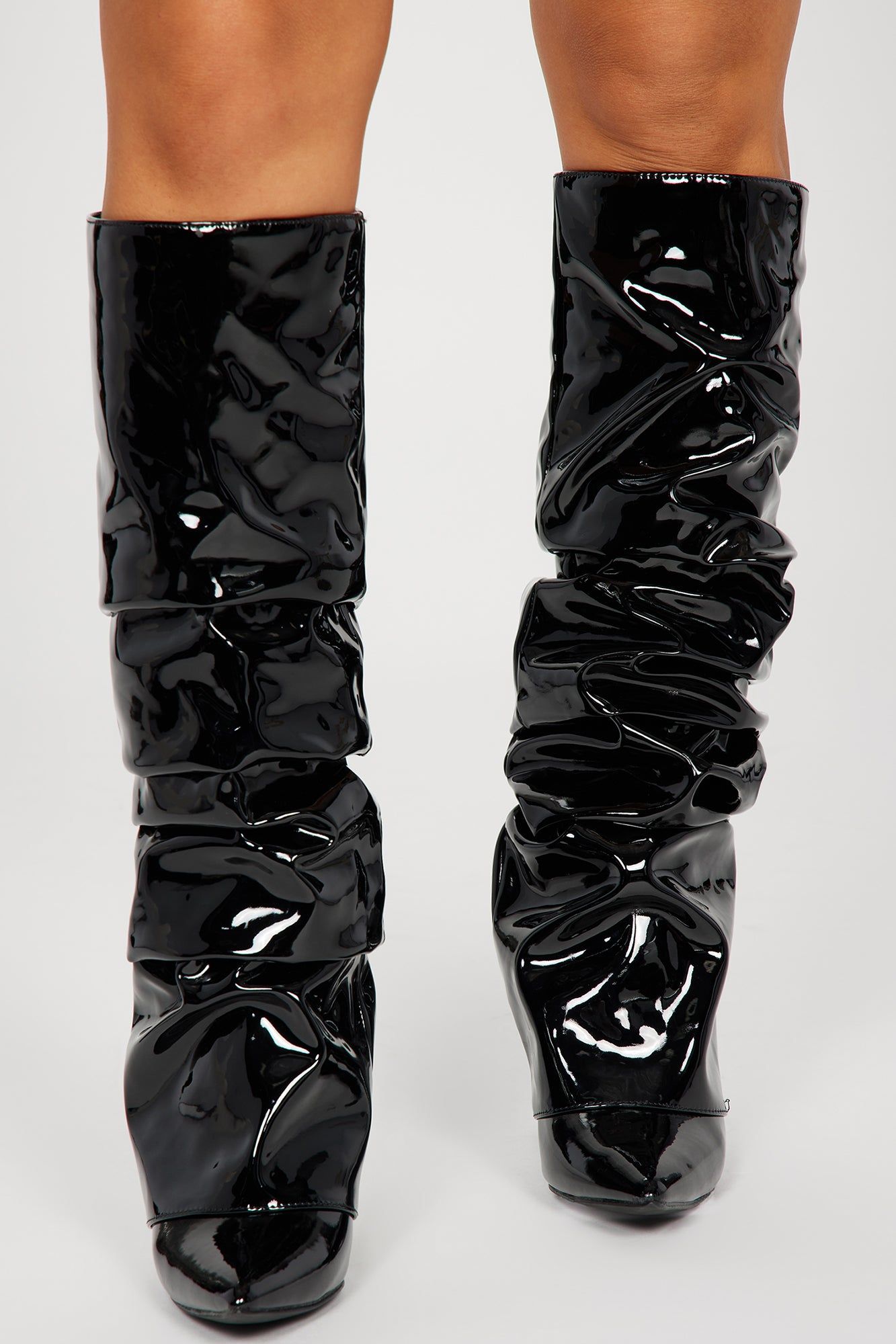 Layla Knee High Overlay Boots - Black sold by Fashion Nova product image thumbnail 2