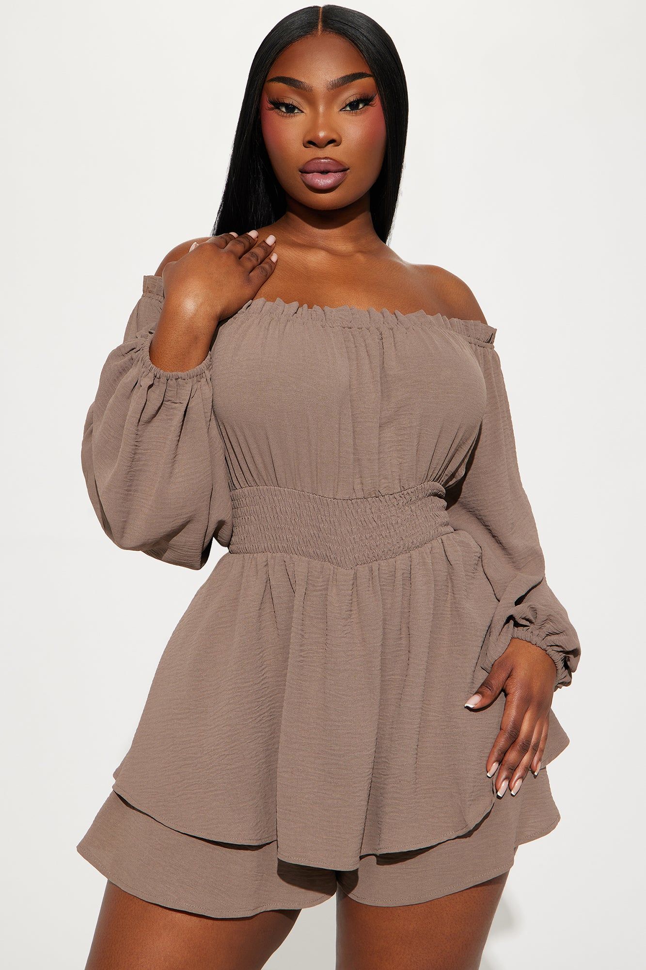 Truly Stunning Romper - Mocha sold by Fashion Nova product image thumbnail 5