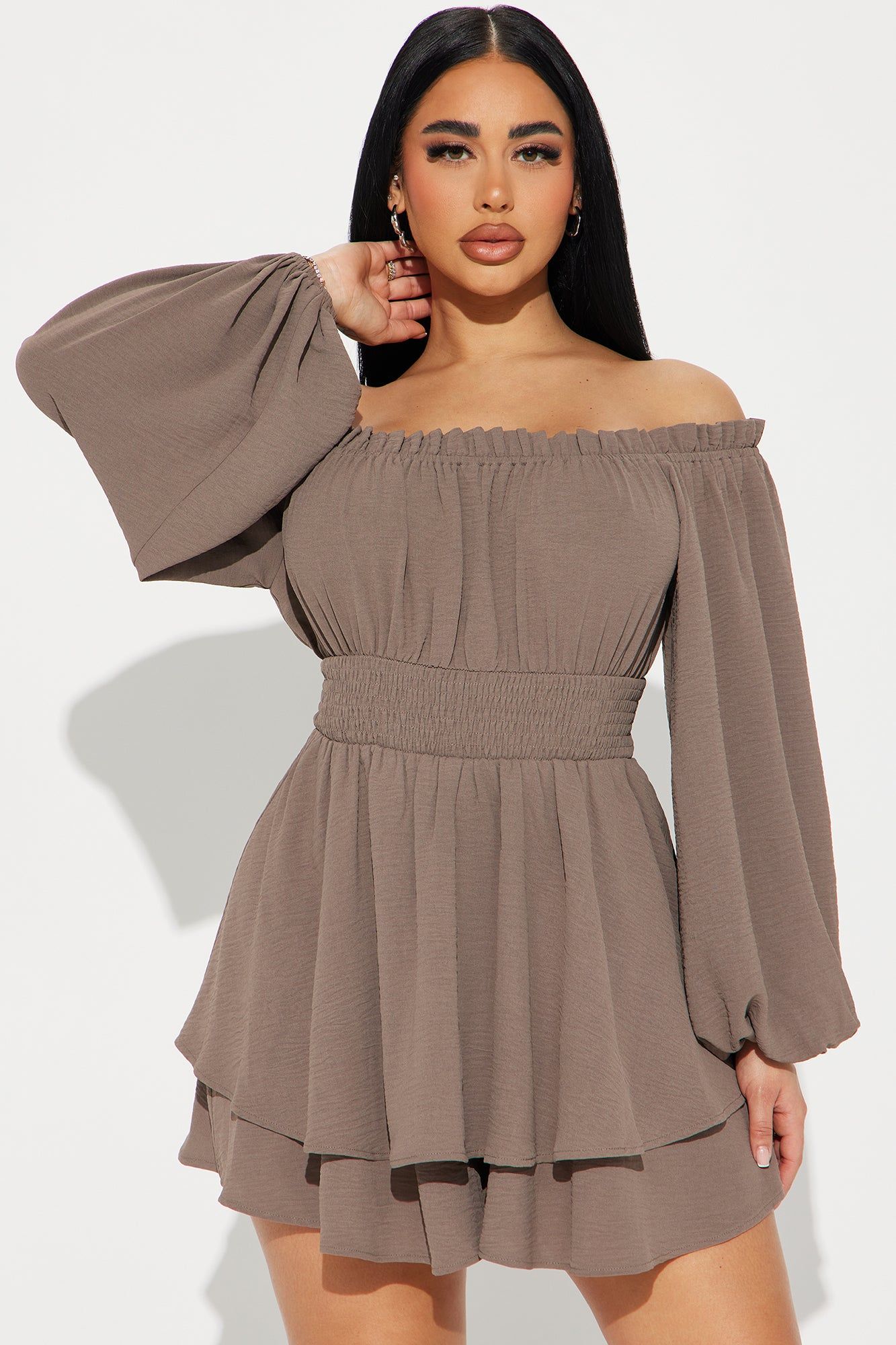 Truly Stunning Romper - Mocha sold by Fashion Nova product image thumbnail 2