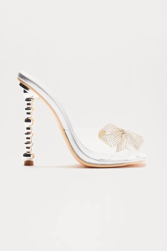 Halo Rhinestone Heels - Silver sold by Fashion Nova