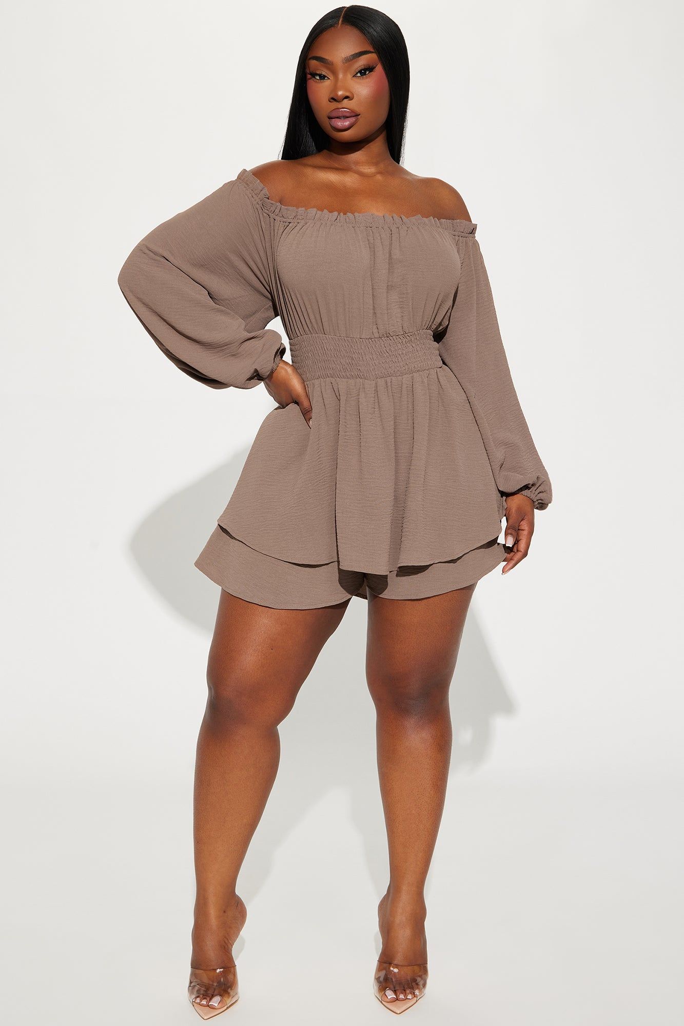 Truly Stunning Romper - Mocha sold by Fashion Nova product image thumbnail 4