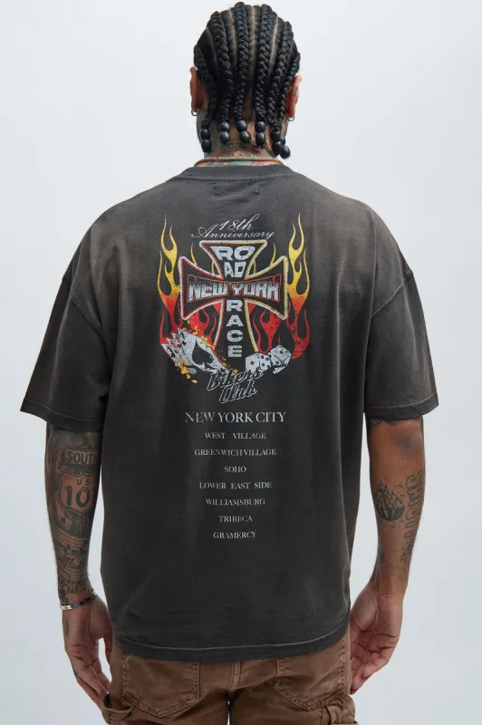 Road Race Oversize Short Sleeve Tee - Black sold by Fashion Nova