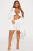 Breezy Paradise Linen Circle Cover Up Shirt Dress - White sold by Fashion Nova