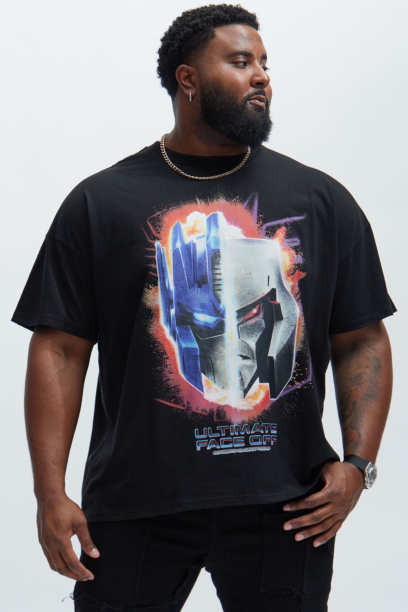 Transformers Ultimate Face Off Oversized Short Sleeve Tee - Black sold by Fashion Nova product image thumbnail 4