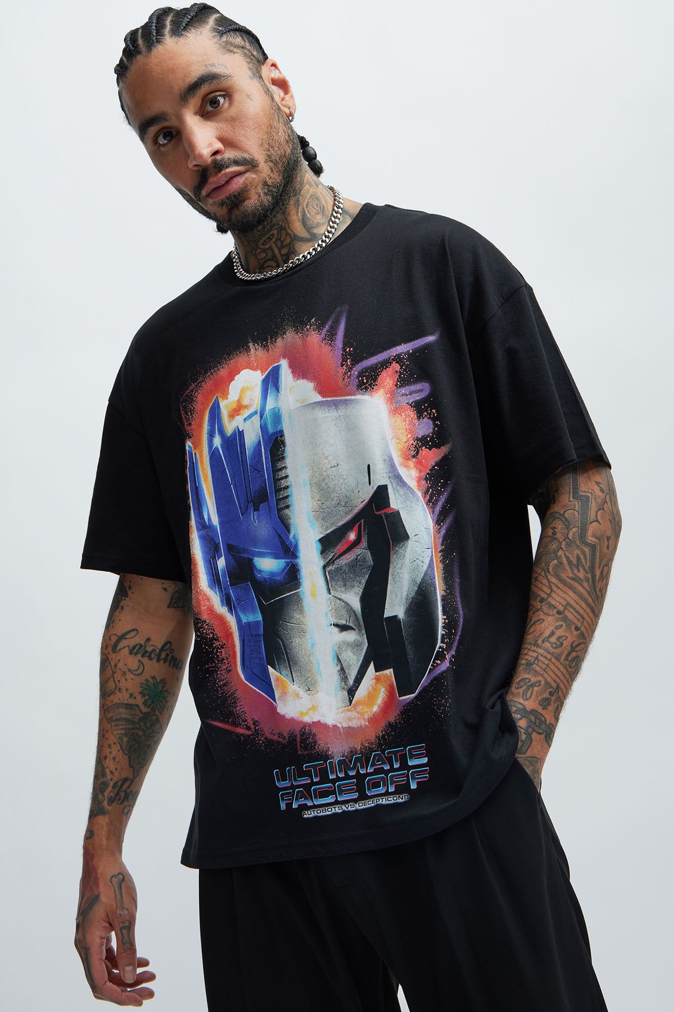 Transformers Ultimate Face Off Oversized Short Sleeve Tee - Black sold by Fashion Nova
