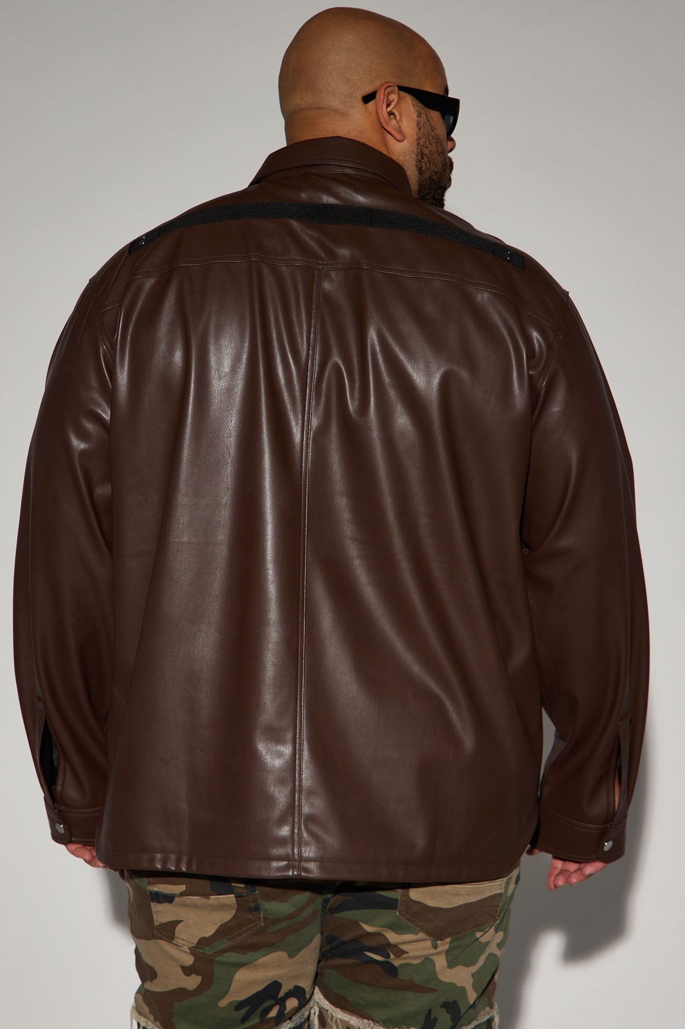 Bowery Faux Leather Button Up Shirt - Dark Brown sold by Fashion Nova product image thumbnail 6