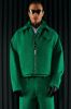 Wilder Textured Weave Cropped Jacket - Green sold by Fashion Nova