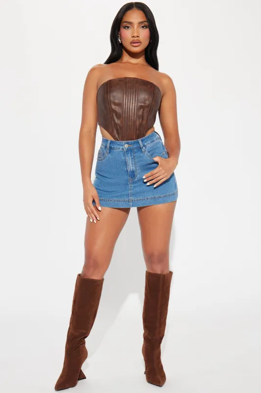 Taylor Denim Skort - Medium Wash sold by Fashion Nova