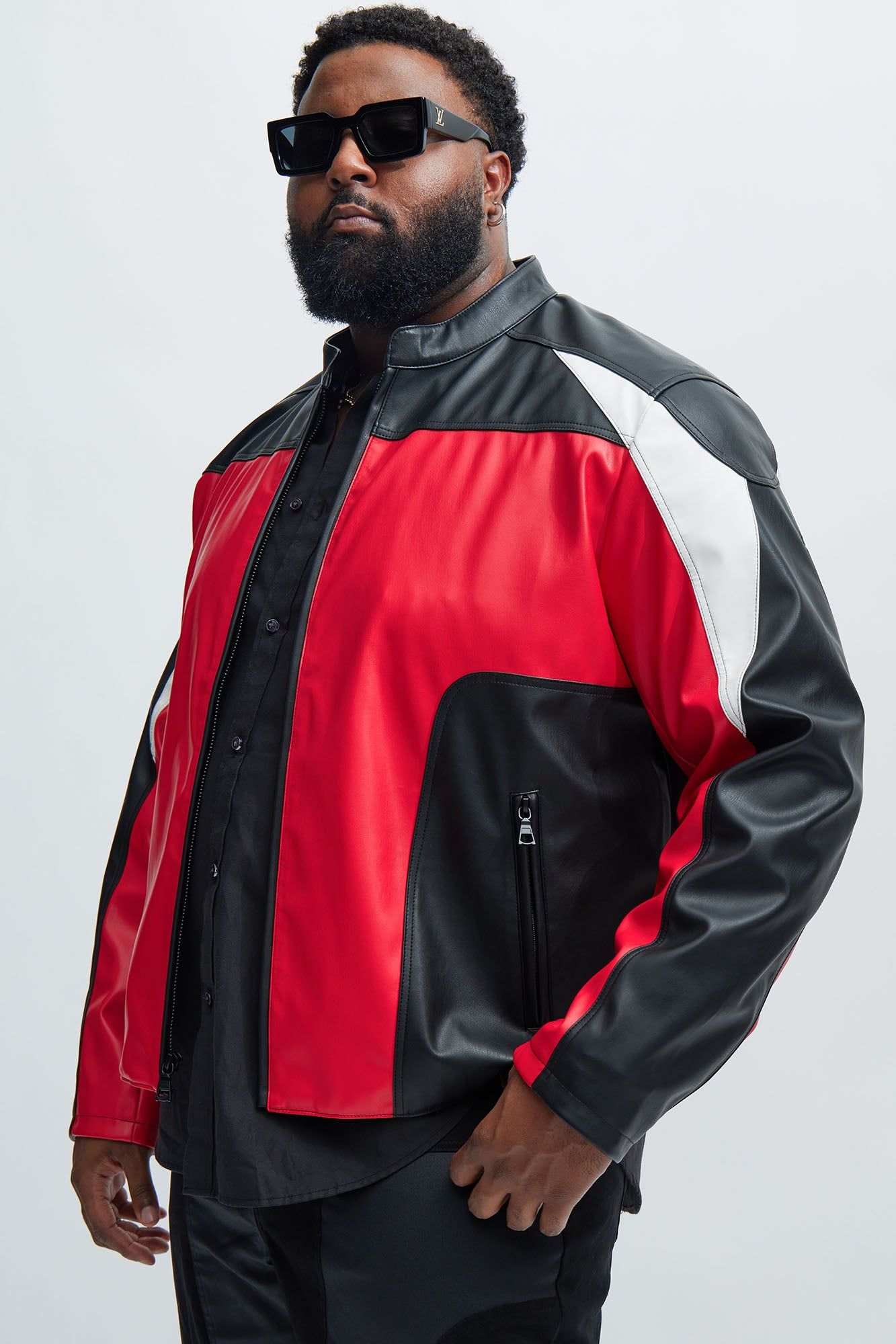 Faux Leather Racing Jacket - Black/combo sold by Fashion Nova product image thumbnail 5