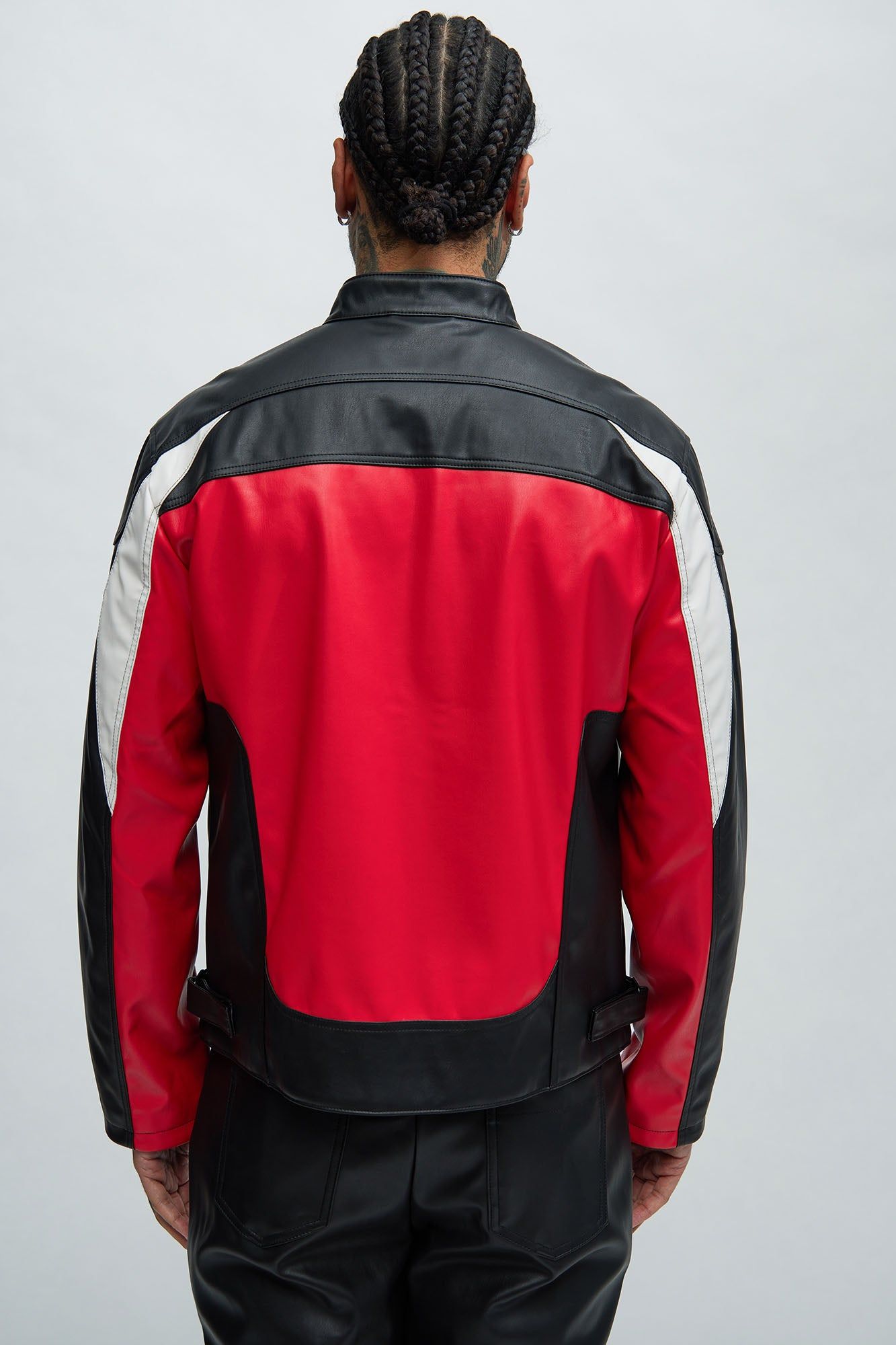 Faux Leather Racing Jacket - Black/combo sold by Fashion Nova product image thumbnail 4