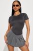 Aria Crew Neck Tee - Charcoal sold by Fashion Nova