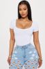 Tatiana Scoop Neck Bodysuit - White sold by Fashion Nova