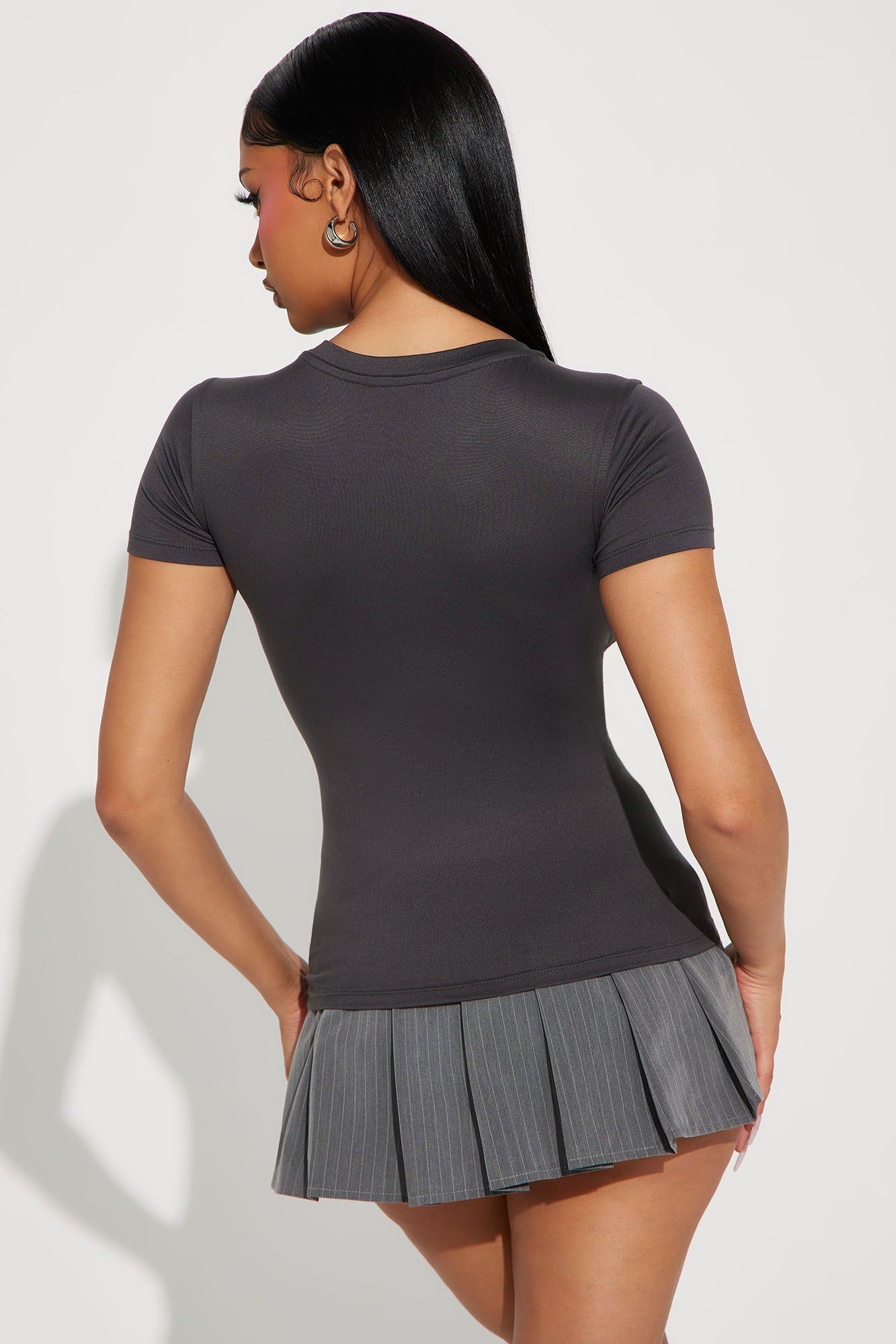 Aria Crew Neck Tee - Charcoal sold by Fashion Nova product image thumbnail 3