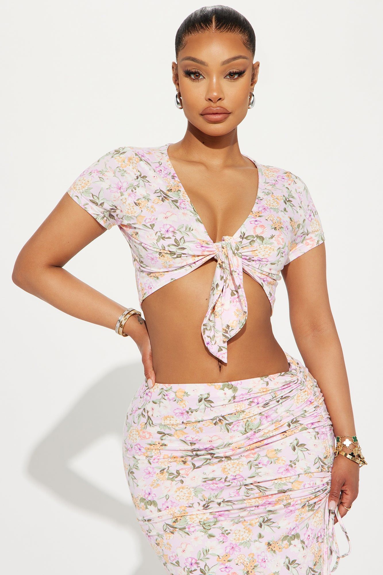 Samera Floral Skirt Set - Pink/combo sold by Fashion Nova product image thumbnail 2