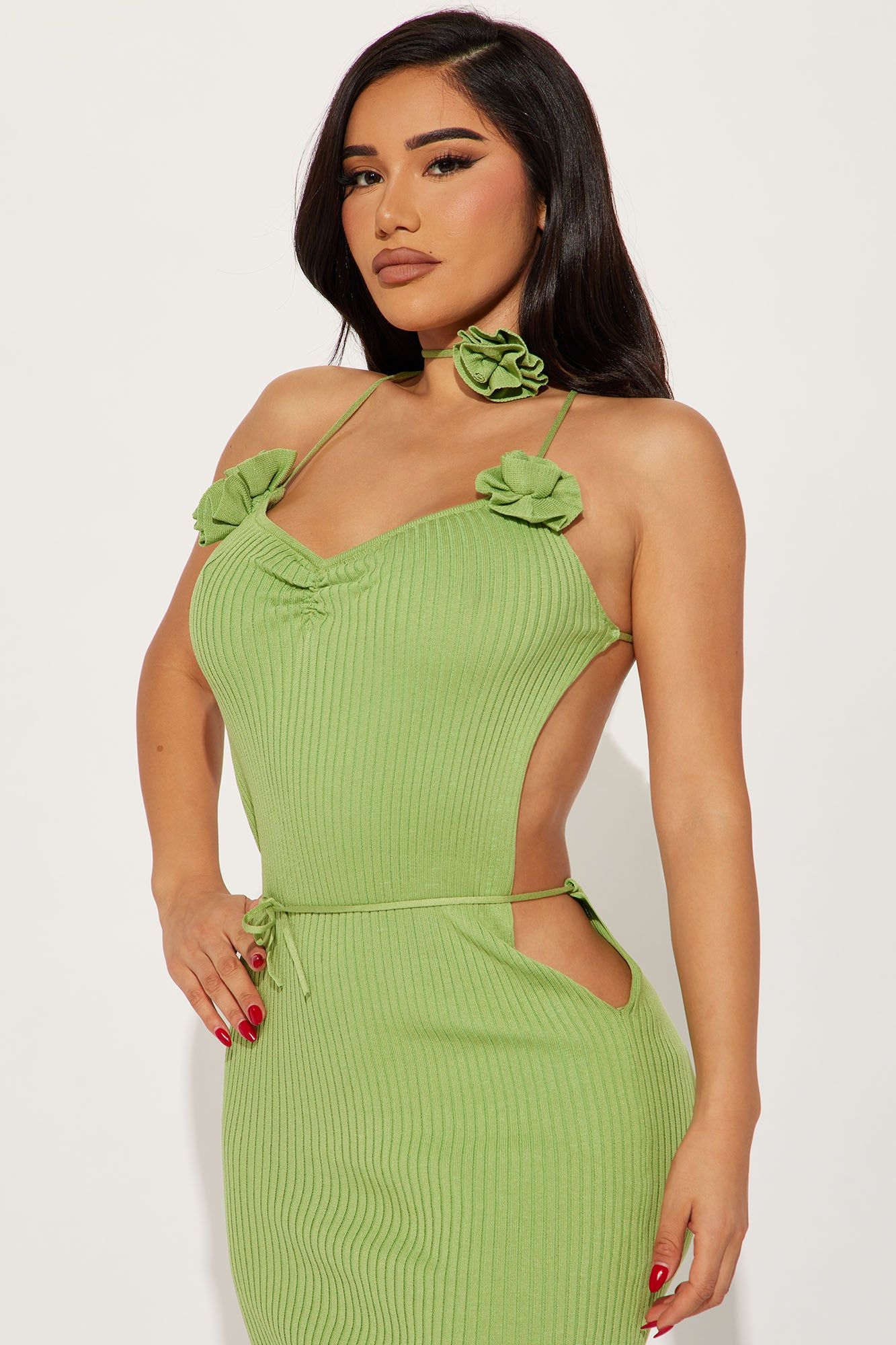 Eve Rosette Maxi Dress - Lime sold by Fashion Nova product image thumbnail 2