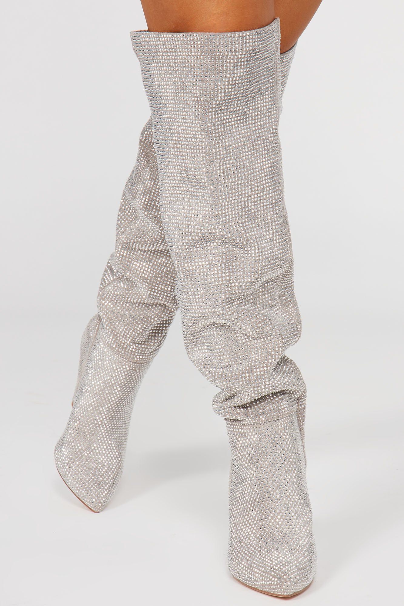 Carnival Nights Embellished Boots - Silver sold by Fashion Nova product image thumbnail 2