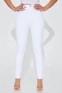 Petite Tulsa Booty Lifting High Rise Stretch Skinny Jeans - White sold by Fashion Nova