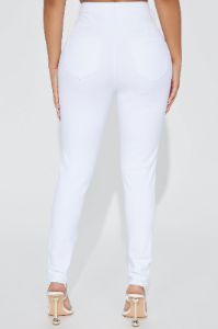 Petite Tulsa Booty Lifting High Rise Stretch Skinny Jeans - White sold by Fashion Nova