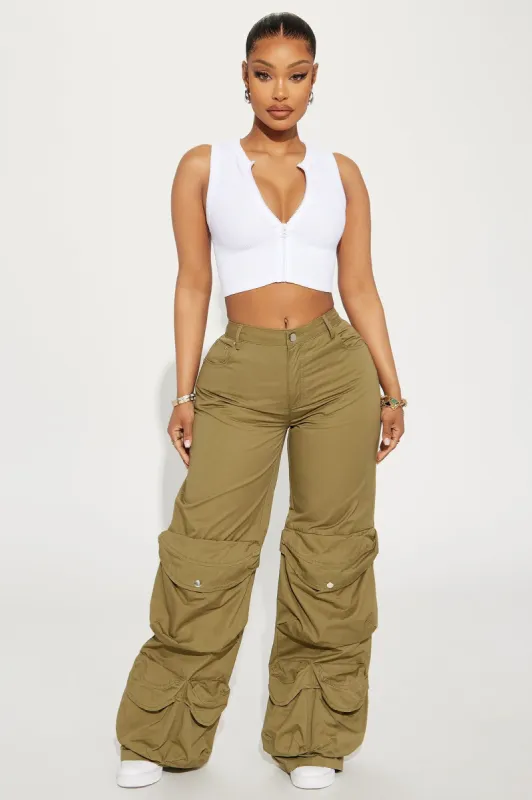 Ready When You Are Cargo Pant - Olive sold by Fashion Nova