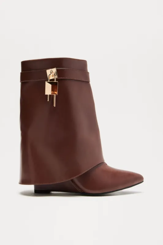 Valeria Booties - Chocolate sold by Fashion Nova