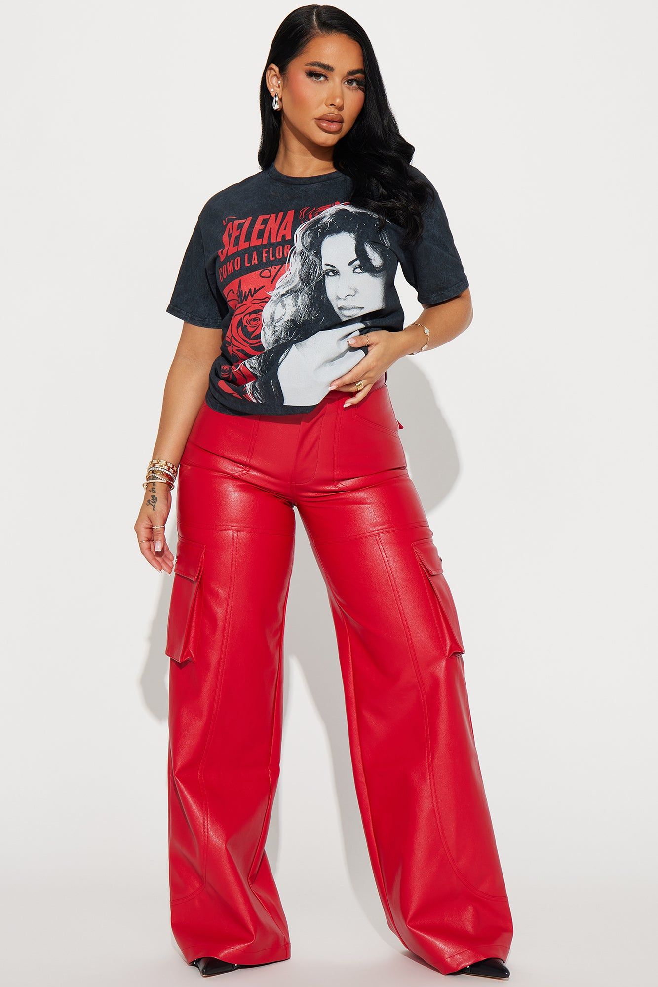 Selena Como La Flor Washed Tshirt - Black Wash sold by Fashion Nova product image thumbnail 2