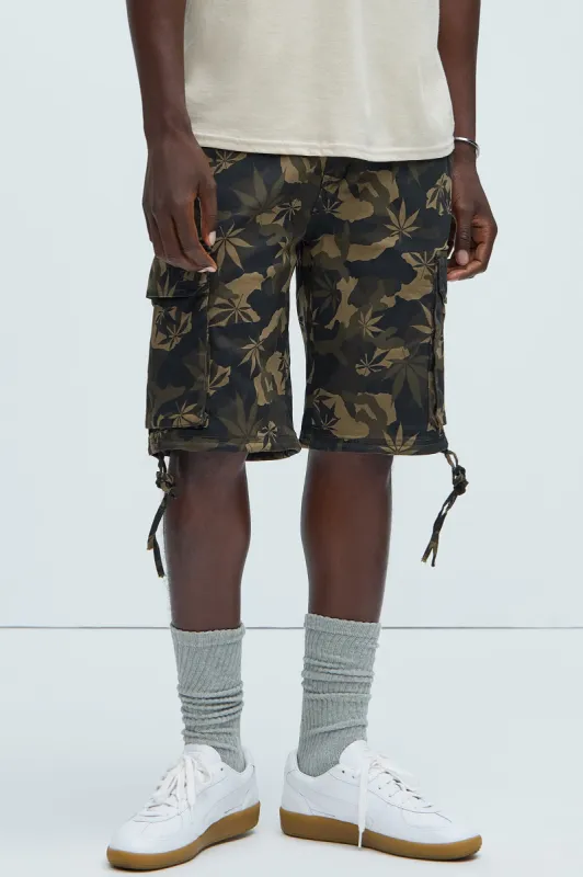 Up In Smoke Cargo Shorts - Camouflage sold by Fashion Nova