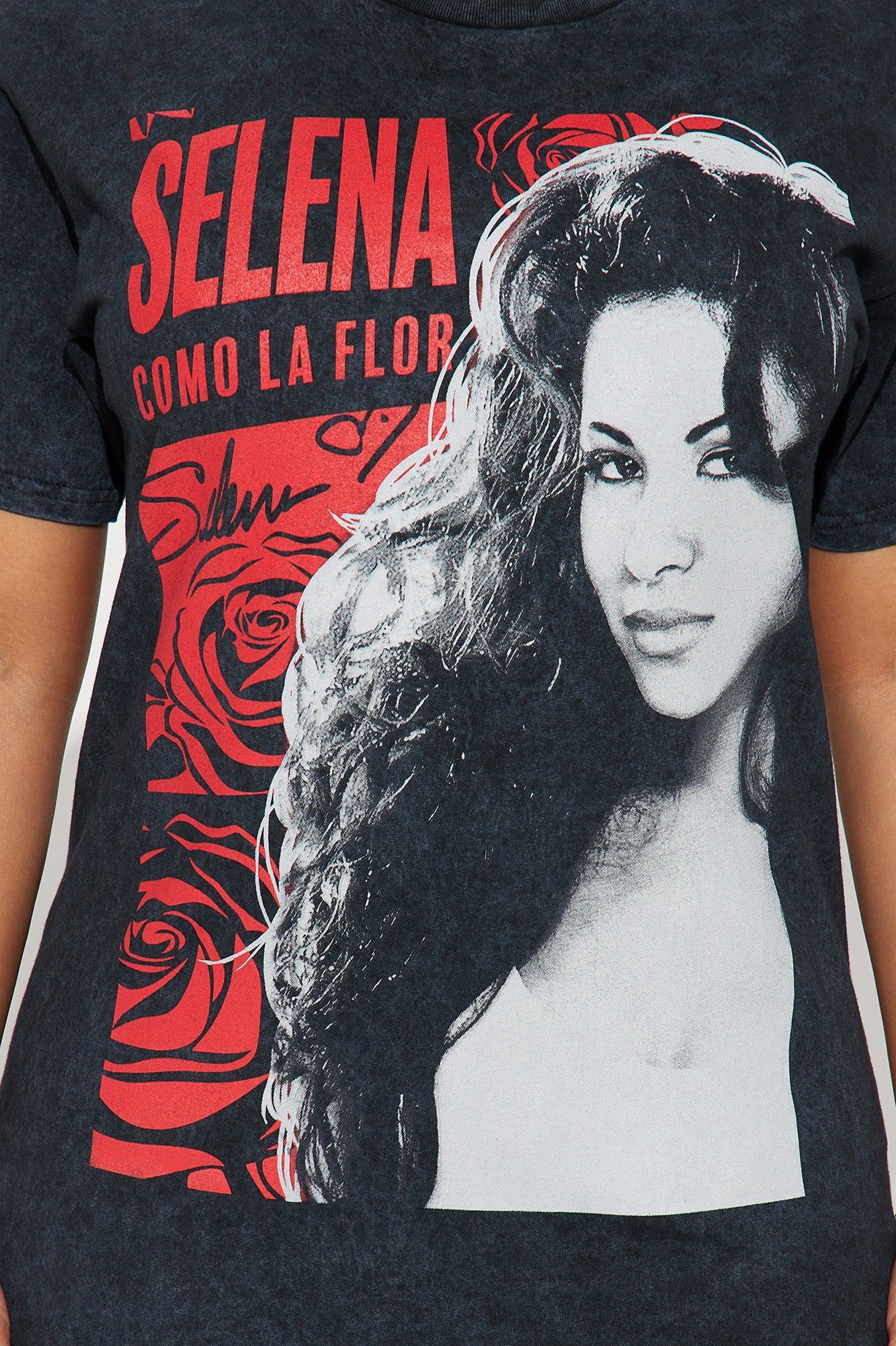 Selena Como La Flor Washed Tshirt - Black Wash sold by Fashion Nova product image thumbnail 3