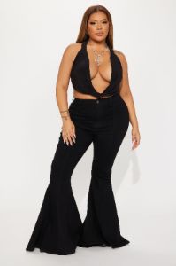 Party In Dallas Cowl Neck Top - Black sold by Fashion Nova
