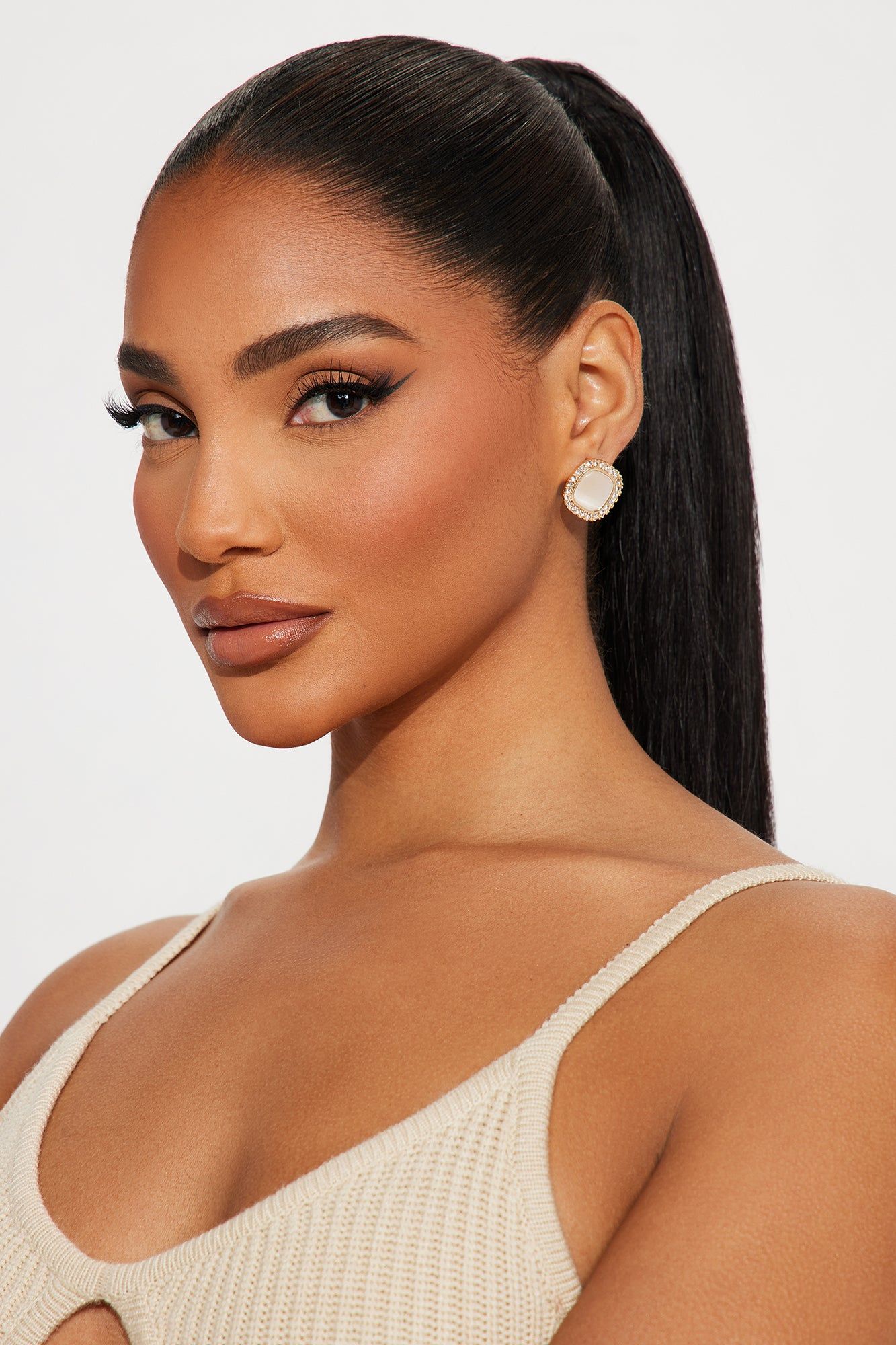 She's A Charming Gem Earrings - White/Gold sold by Fashion Nova product image thumbnail 2