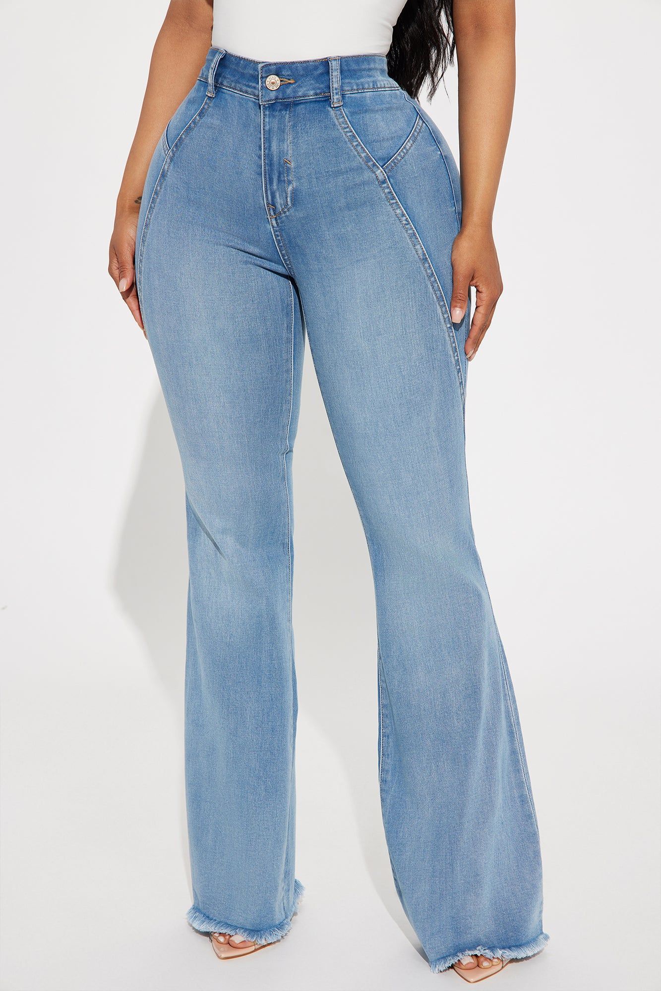 Long Time No See Stretch Flare Jeans - Medium Wash sold by Fashion Nova product image thumbnail 2