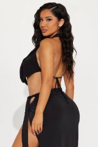 Party In Dallas Cowl Neck Top - Black sold by Fashion Nova