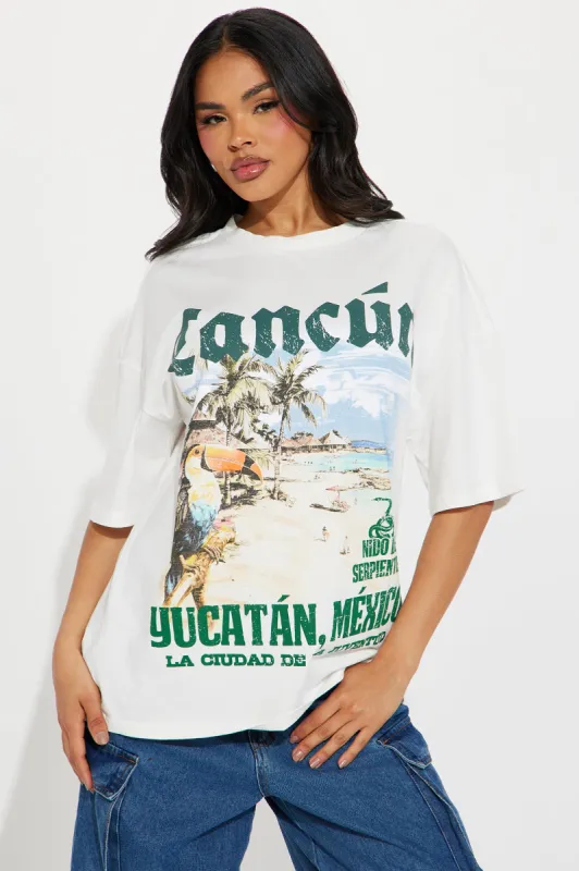 Cancun Oversized Tee - White sold by Fashion Nova