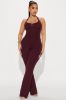 Same Heart Ribbed Jumpsuit - Wine sold by Fashion Nova